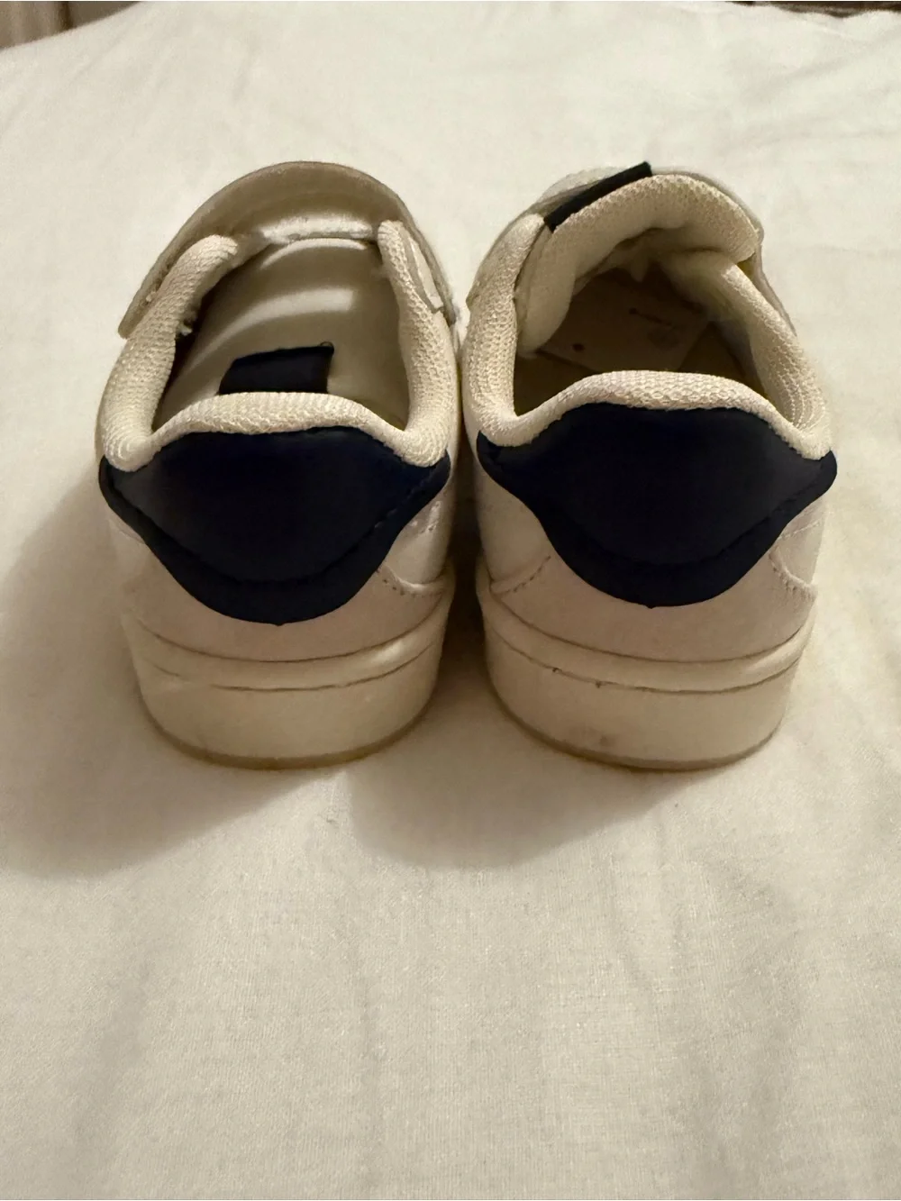 ZARA Cream and Navy Velcro Kids Sneakers